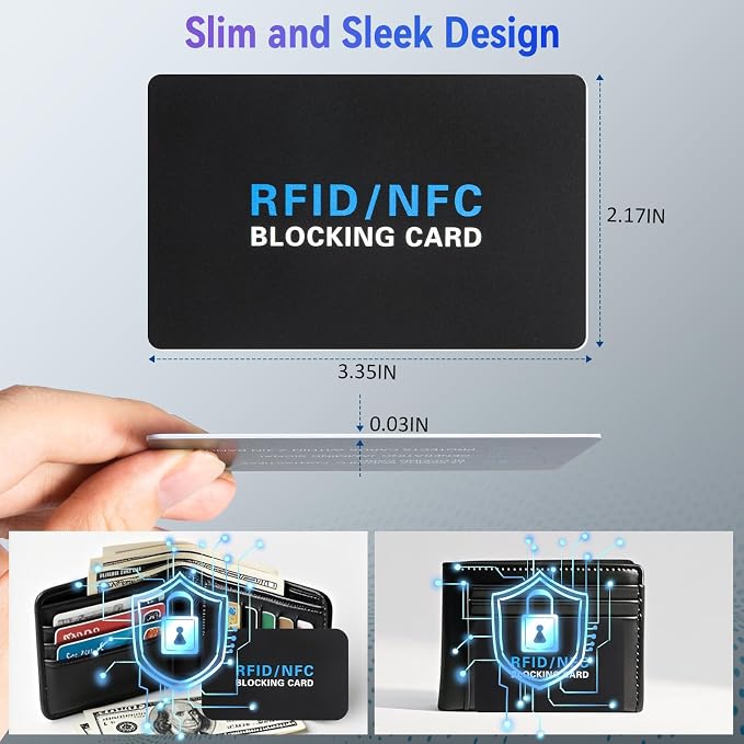 5Pack RFID Blocking Card, Contactless NFC Debit Credit Card Passport Protector - Image 6
