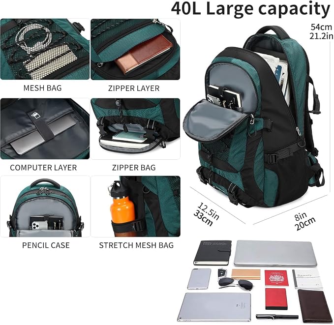 BOVIP 40L Hiking Backpack Waterproof Lightweight Daypack Travel Sports Camping - Image 3