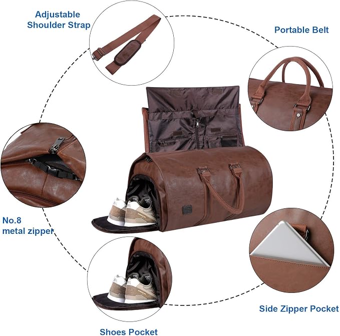 seyfocnia Convertible Travel Garment Bag, Carry on Garment Duffel Bag - Image 3