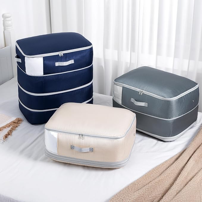 Comforter Storage Bag - 130L Large Capacity Blanket Storage Bags 4-Layer Ultra - Image 5