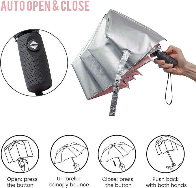 G4Free UPF 50+ UV Protection Large Travel Umbrella 42/46 Inch Auto Open Close - Image 5