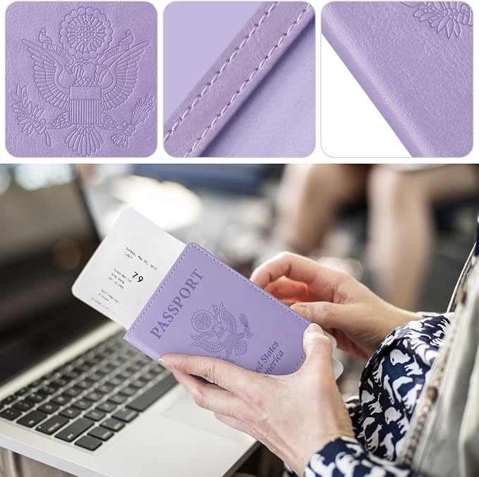 TIGARI Passport Holder for Travel Women Men, PU Leather Passport Wallet Cover - Image 4