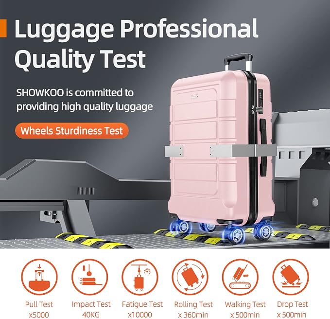 SHOWKOO Luggage Sets Expandable PC+ABS Durable Suitcase Sets Double Wheels TSA - Image 8