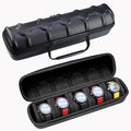 Juntan 5 Slots Hard Watch Travel Case, Portable PU Leather Zipper Storage by JuntanWatchBands