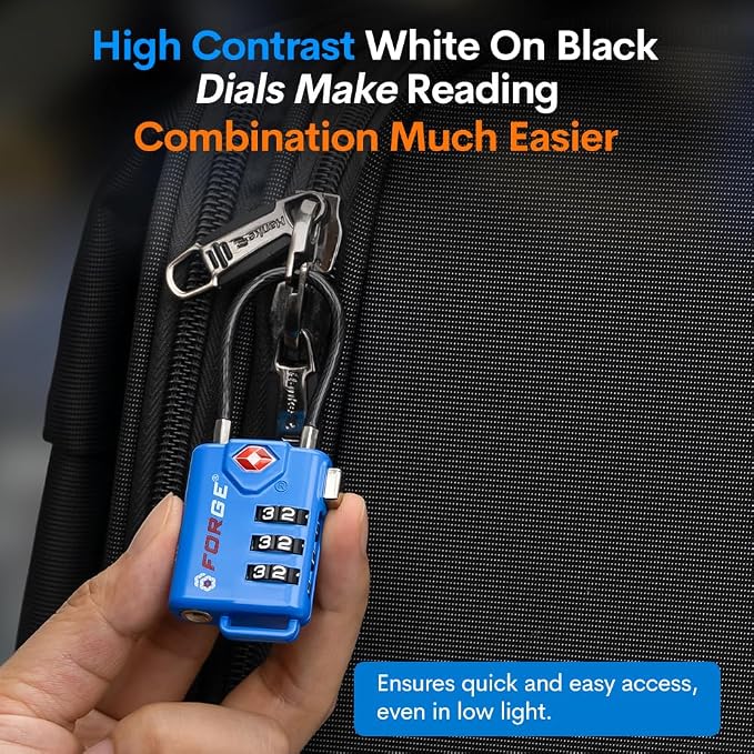 Bright Colors, TSA Approved Luggage Locks 4 Pack, Re-settable Combination - Image 7