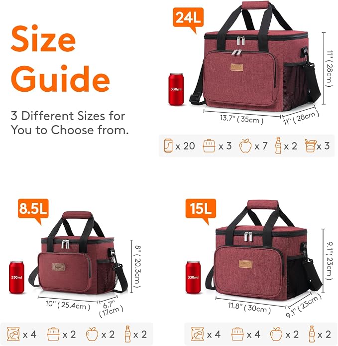 Lifewit Large Lunch Bag Insulated Lunch Box Soft Cooler Cooling Tote - Image 3