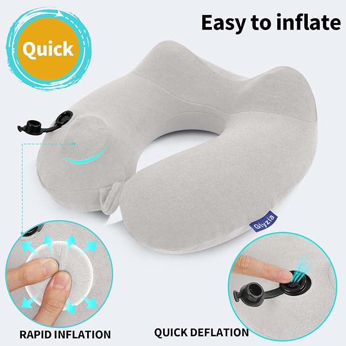 2 Pack Inflatable Travel Neck Pillows - Image 3
