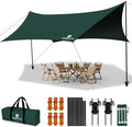 Camping Tarp with Poles & Retainer, 15x12.5FT Large Waterproof 210D Oxford by Unknown