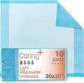 Caring Disposable Underpads, Baby Changing Liner Pads, Light Absorbency by Caring