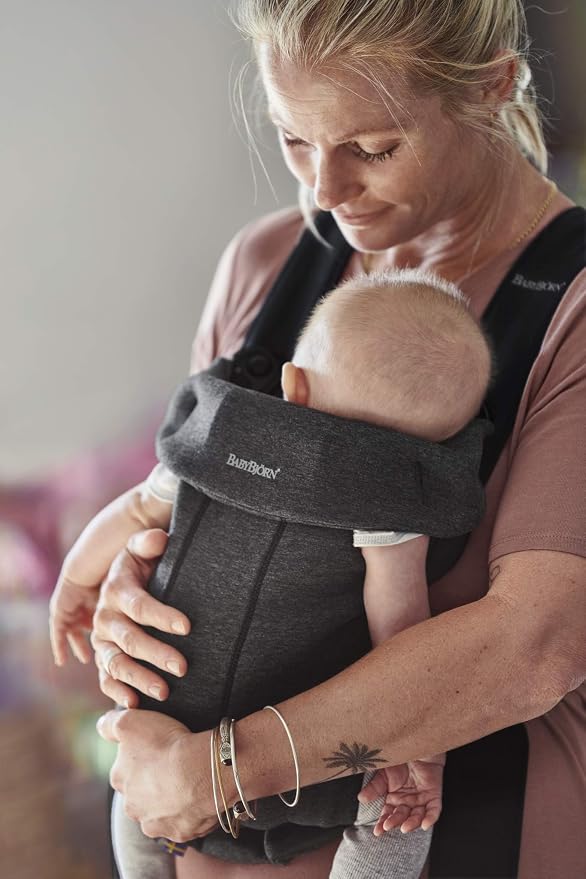 BabyBjörn Baby Carrier Mini, Charcoal Gray, 3D Jersey | Infant Carrier - Image 3