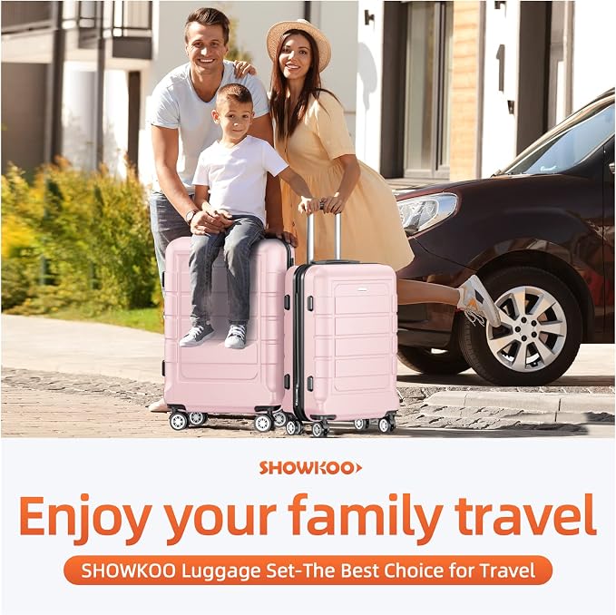 SHOWKOO Luggage Sets Expandable PC+ABS Durable Suitcase Sets Double Wheels TSA - Image 2
