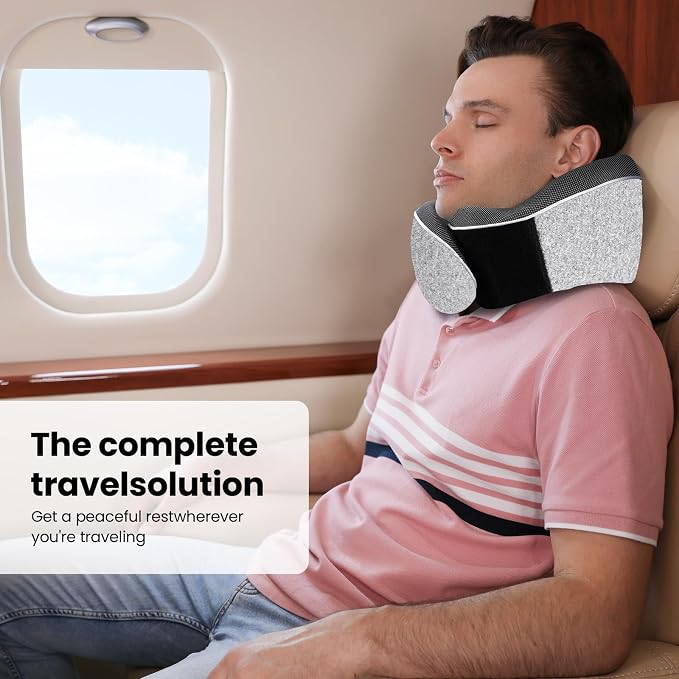Travel Pillow, Best Memory Foam Neck Pillow Head Support Soft Pillow - Image 3