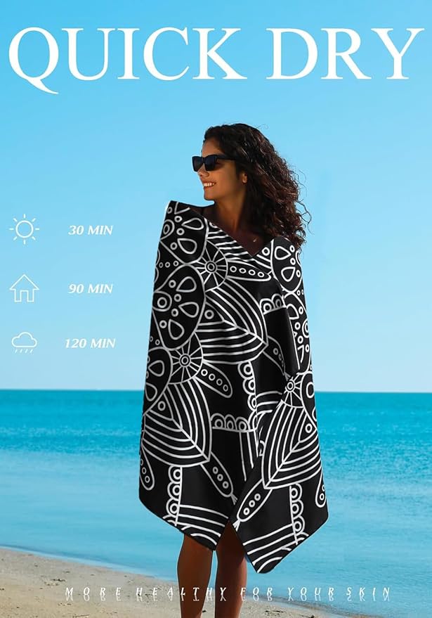 2 Pack Microfiber Lightweight Thin Beach Towel Sand Free Quick Dry Super - Image 6