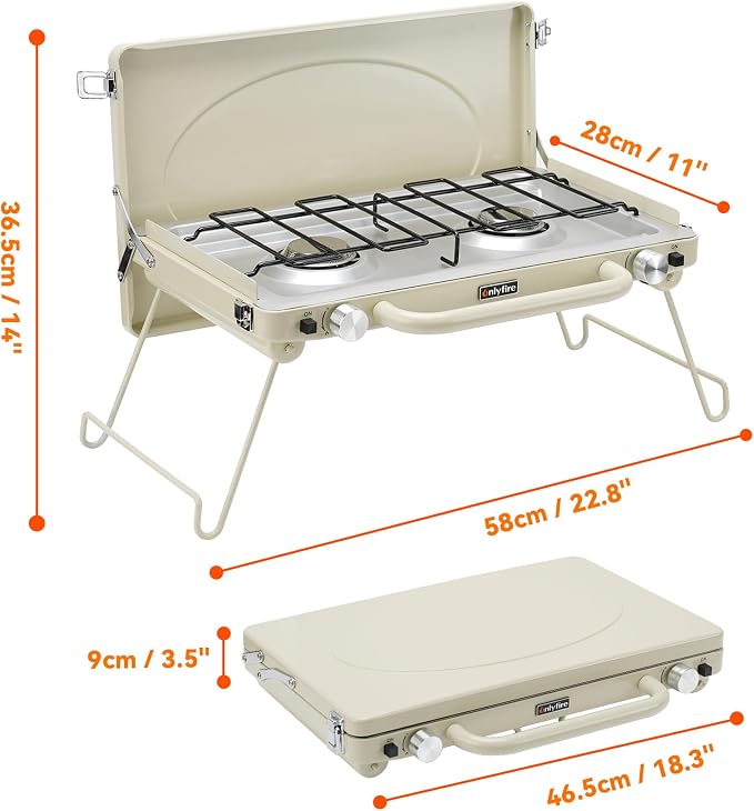 ONLYFIRE OUTDOOR LIVING Portable Camping stove 2-Burner, Propane Gas Stove - Image 2