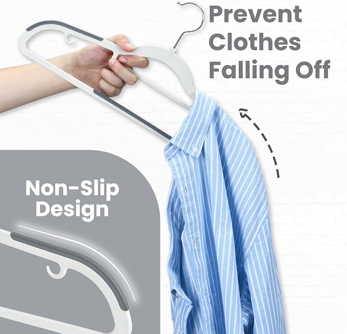 Plastic Hangers 50 Pack, Slim Clothes Hangers Non Slip, Non-staining Space - Image 4