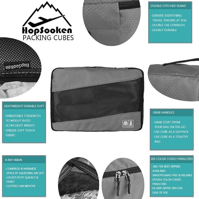 5 Set Packing Cubes for Travel Large Suitcase Luggage Organizer Bags Travel - Image 8