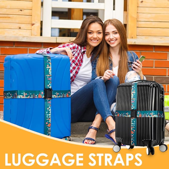 Adjustable Travel Luggage Strap Suitcase Belt Travel Bag Accessories 1.96 in W - Image 4