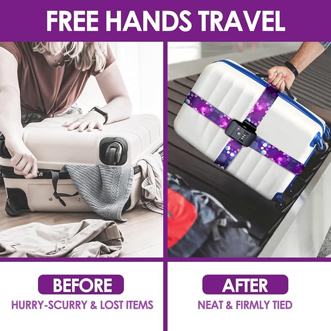 Adjustable Travel Luggage Strap Suitcase Belt Travel Bag Accessories 1.96 in W - Image 6