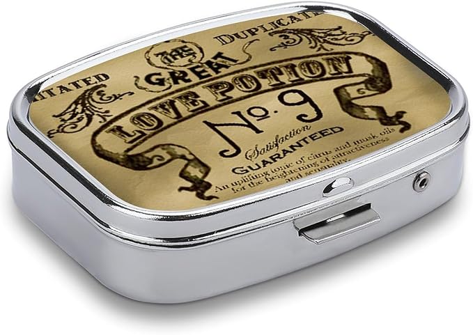 Metal 2 Compartment Pill Organizer Travel Friendly Portable Compact Pill Box - Image 2