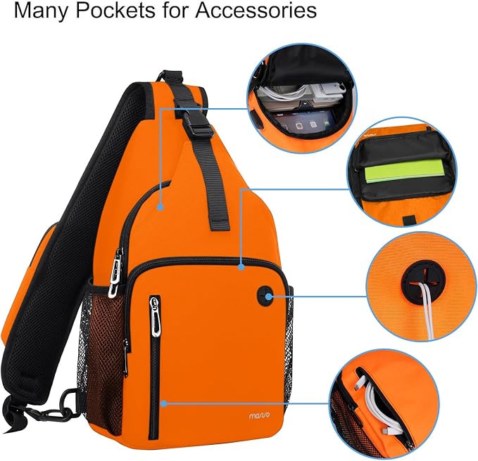 MOSISO Sling Backpack Bag, Crossbody Shoulder Bag Travel Hiking Daypack Chest - Image 3