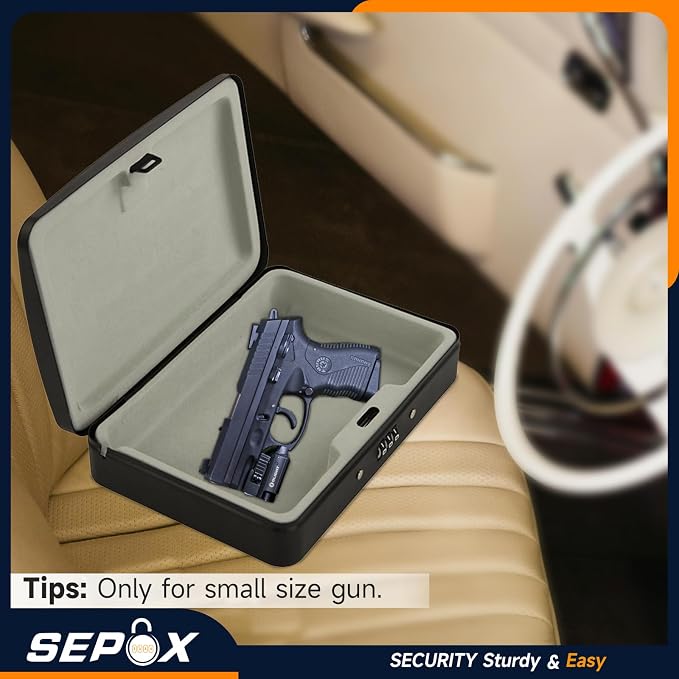 SEPOX® 2Pcs Water/Fire-Resistant Portable Security Case Lock Box Steel - Image 6