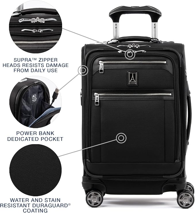 Travelpro Platinum Elite Softside Expandable Carry on Luggage, 8 Wheel Spinner - Image 3