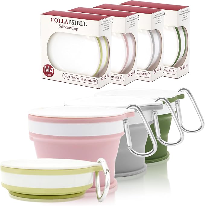 Silicone Collapsible Travel Cup Set by Unknown