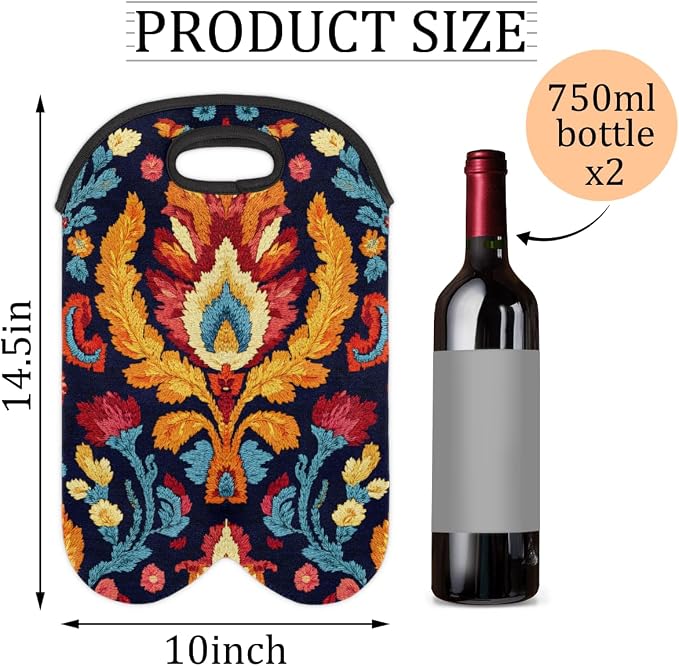 Neoprene Wine Tote, Bottle Carrier Gag Insulating Neoprene Thicker, Insulated - Image 2