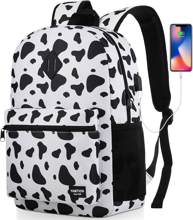 Unisex School Backpack, Classic Casual Bookbag Adults and Teens Schoolbag by YAMTIONBAGS