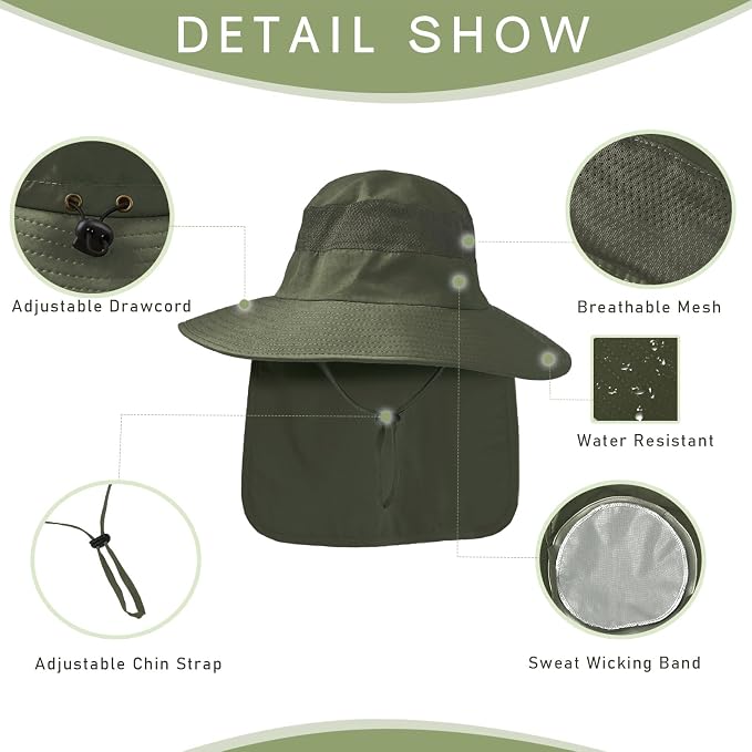 Fishing Hat Breathable Wide Brim Sun Hats - Image 5