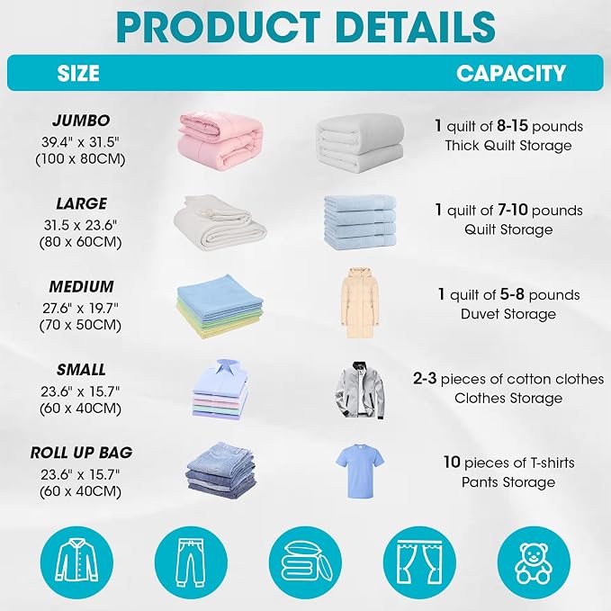 20 Pack Vacuum Storage Bags - Image 2