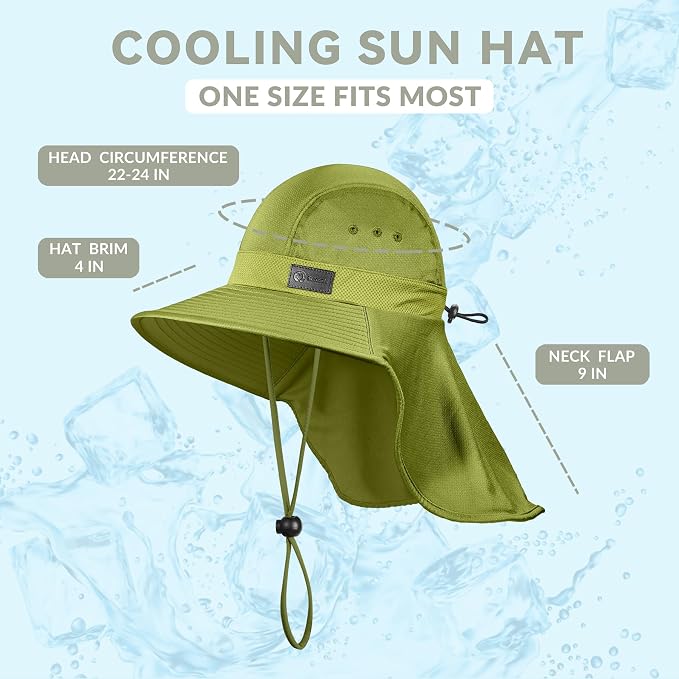Sukeen Cooling Sun Hat for Men Women UPF50+ Wide Brim Fishing Hat - Image 6
