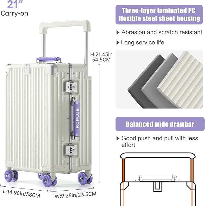 Aluminium Frame Carry on Luggage - Image 6