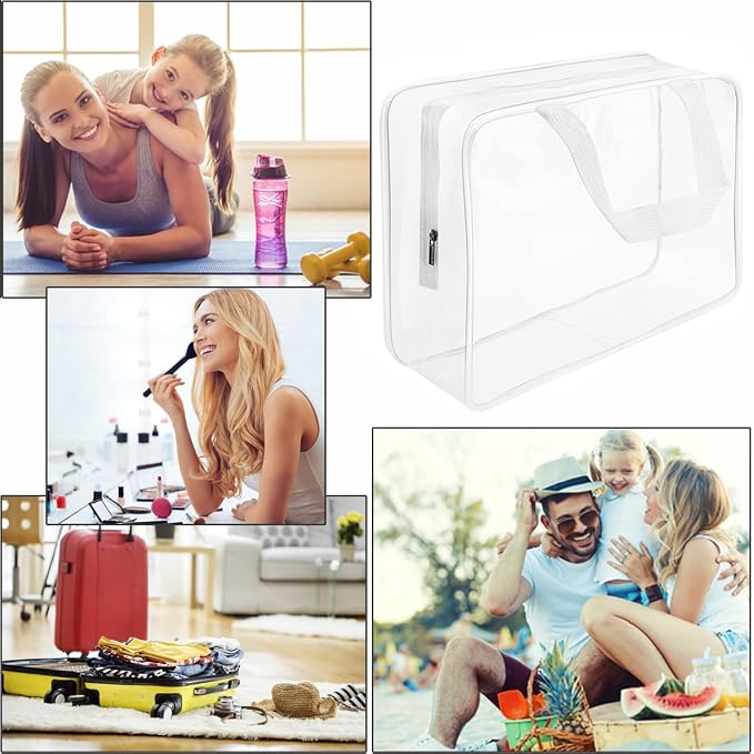 5Pcs Crystal Clear PVC Travel Toiletry Bag Kit - Image 7
