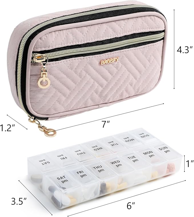 BAGSFY Pill Organizer Case 2 Times a Day- Weekly Medicine Organizer Travel Pill - Image 2