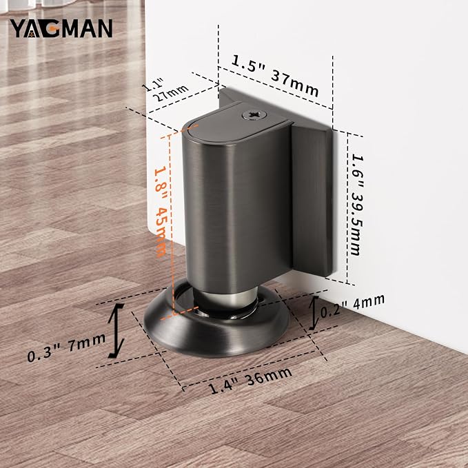 3 Pack Magnetic Door Stoppers Retractable Bottom of Door Holder No Drilling - Image 2