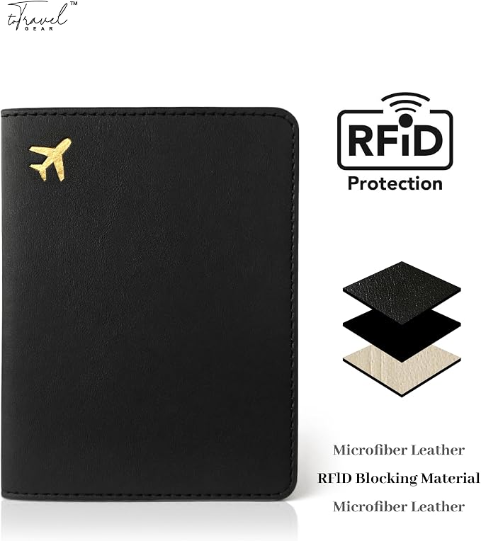 Passport Holder for Travel Essentials, RFID Blocking Passport Cover Case for - Image 3