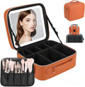 Travel Makeup Bag with LED Mirror, Cosmetic Bags by Emdelifo