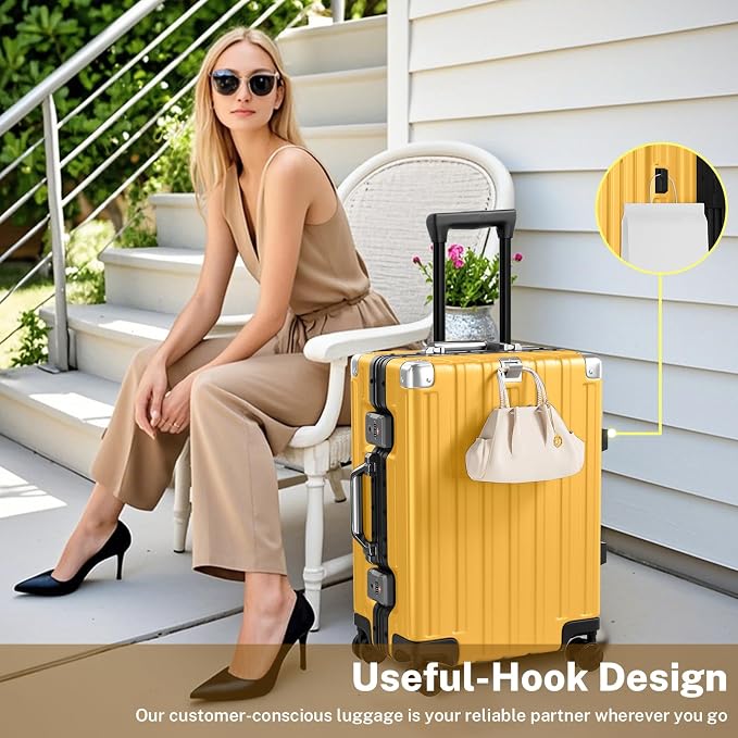 Krute Carry On Luggage 20 inch Aluminum Frame Suitcase - Image 8