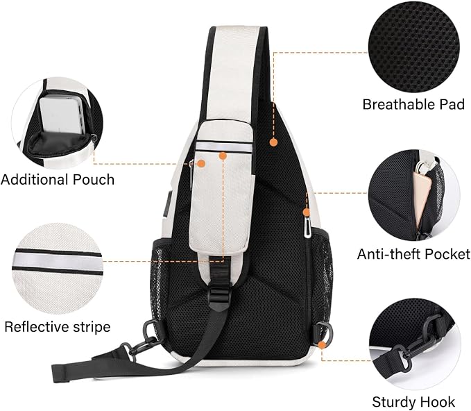 MOSISO Sling Backpack Bag, Crossbody Shoulder Bag Travel Hiking Daypack Chest - Image 4