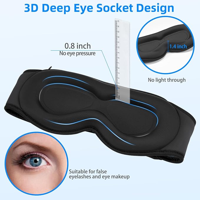 3D Sleep Mask with Bluetooth Headphones, Sleeping Headphones - Image 5