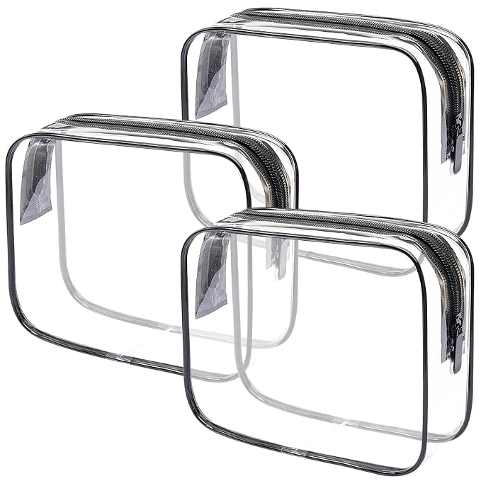 Lermende 2pcs Clear Toiletry Bag TSA Approved Travel Bag, Carry On by Lermende