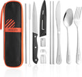 Travel Cutlery, Portable Cutlery Set | Portable Silverware Set, 18/8 Stainless by inkuleer