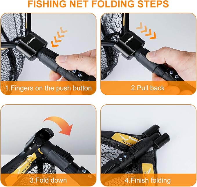 PLUSINNO Floating Fishing Net for Steelhead, Trout Fishing, Rubber Coated - Image 4