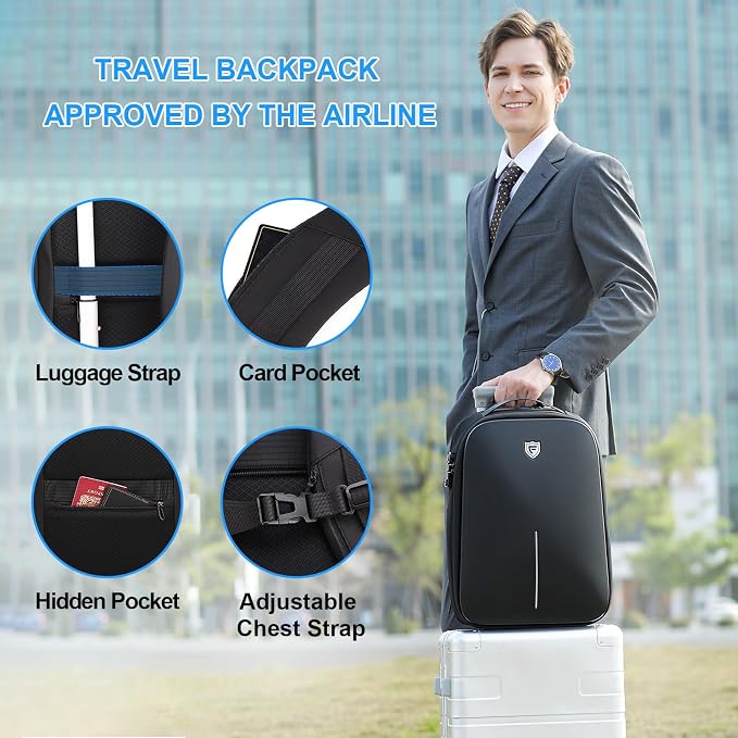FENRUIEN Gaming Laptop Backpack 15.6 Inch, Expandable Hard Shell Backpack - Image 5