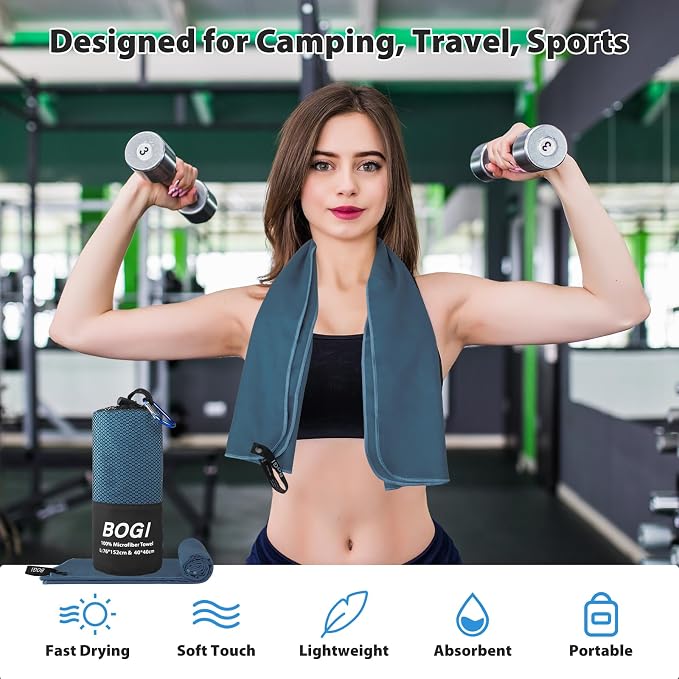 BOGI Microfiber Travel Sports Towel-Quick Dry Towel, Soft Lightweight - Image 6