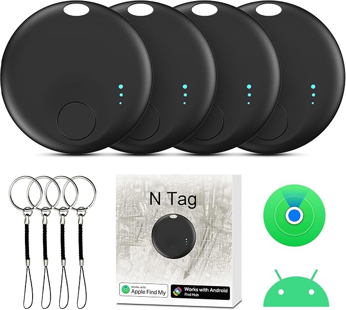 Air Tag for Android or iOS, Air Tags-4 Pack Smart Tag, Dual System Both iOS and by Unknown