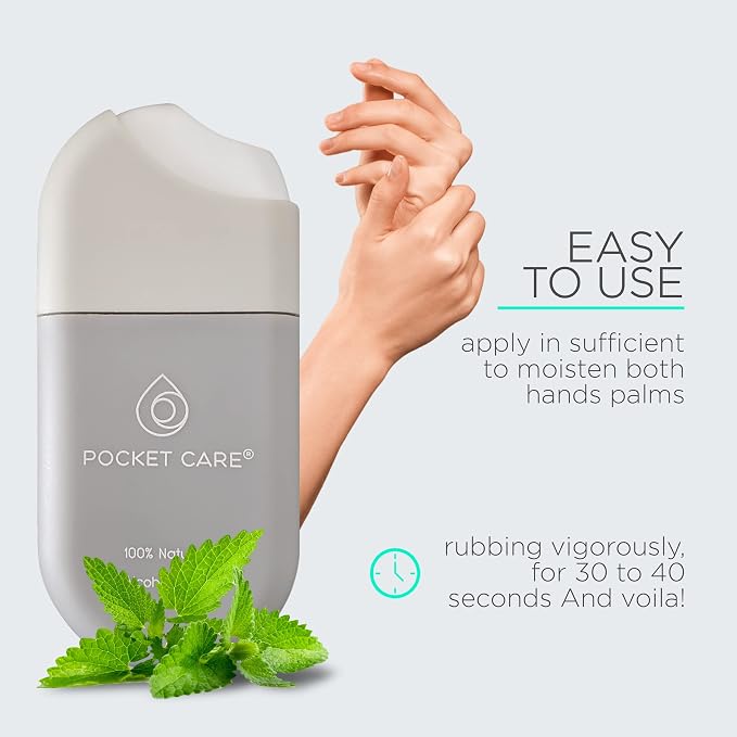 POCKET CARE | 2 Pack Peppermint Hand Cleanser Moisturizing Spray 1 Fl OZ- - Image 4