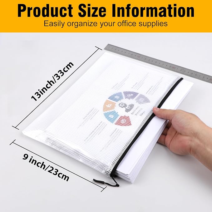 36pcs Large Mesh Zipper Pouch File Bags YOPCDJ Reusable Zippered Pouches - Image 2