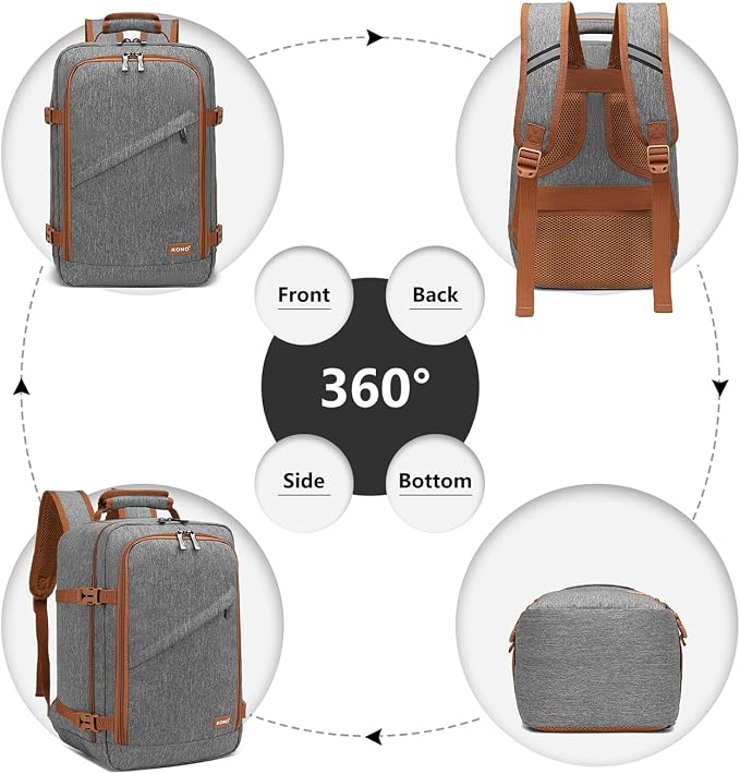 Kono Carry on Backpack, Waterproof Lightweight Daypack - Image 5